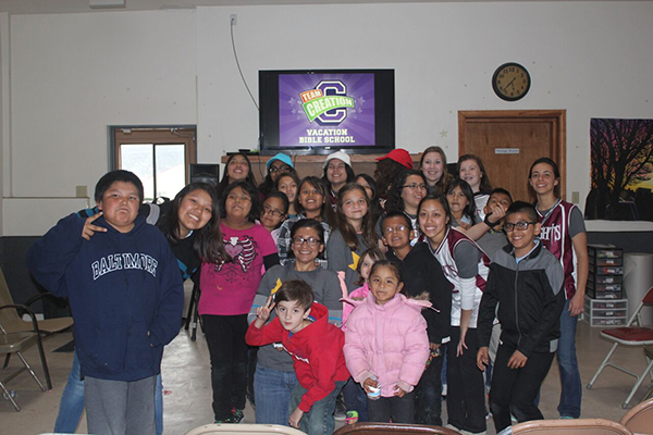 SWAU students conducted "Team Creation" VBS with the Navajo children during last year's trip.