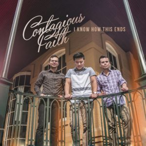 Jae-Min Park (center) will miss performing with Contagious Faith, shown here on the cover of their latest album.
